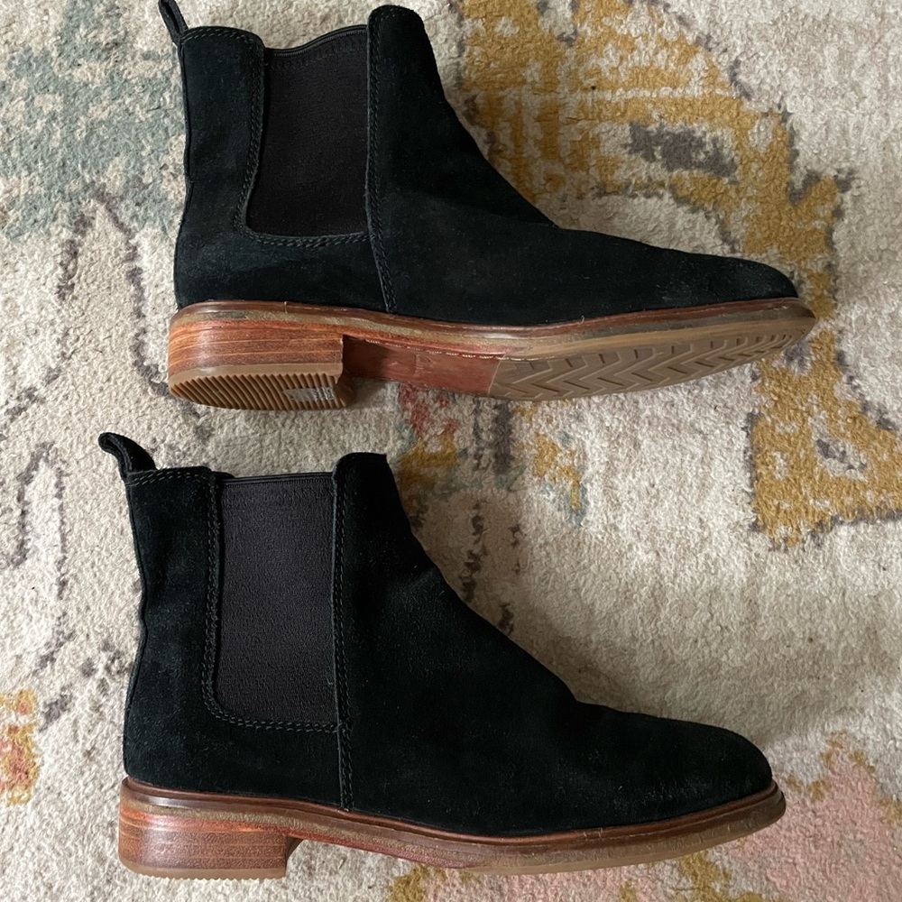 Women’s Clarks Black Suede Ankle Boots